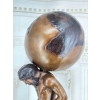 Atlas z Globusem Figura z Brązu Duża Ciężka Rzeźba Mitologiczna