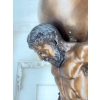 Atlas z Globusem Figura z Brązu Duża Ciężka Rzeźba Mitologiczna