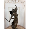 Wojowniczka z Mieczem – Figura z Brązu na Marmurowej Podstawie – 42 cm