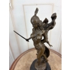 Wojowniczka z Mieczem – Figura z Brązu na Marmurowej Podstawie – 42 cm