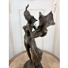 Wojowniczka z Mieczem – Figura z Brązu na Marmurowej Podstawie – 42 cm