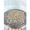 Ażurowy Ogrodowy Żeliwny Stolik - Złote Wzory Kwiaty Stół - Ozdoba