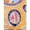 Francuski Stół Empire Drewno + Brąz + Porcelanowe Malunki Arystokracji Koło