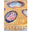 Francuski Stół Empire Drewno + Brąz + Porcelanowe Malunki Arystokracji Koło
