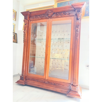 Monumentalna Witryna Biblioteczna / Gabinetowa z Rzeźbionymi Kariatydami