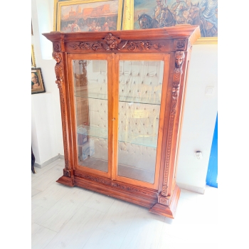 Monumentalna Witryna Biblioteczna / Gabinetowa z Rzeźbionymi Kariatydami