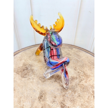 Szkło Murano Style - Siedzący Renifer - Figura ze Szkła - Dekoracja Ozdoba