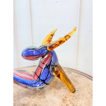 Szkło Murano Style - Siedzący Renifer - Figura ze Szkła - Dekoracja Ozdoba