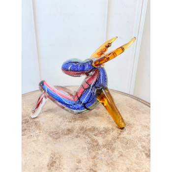 Szkło Murano Style - Siedzący Renifer - Figura ze Szkła - Dekoracja Ozdoba