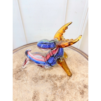 Szkło Murano Style - Siedzący Renifer - Figura ze Szkła - Dekoracja Ozdoba