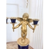 2 Granatowe Świeczniki Porcelana + Brąz - Amory Anioły - Kobaltowe