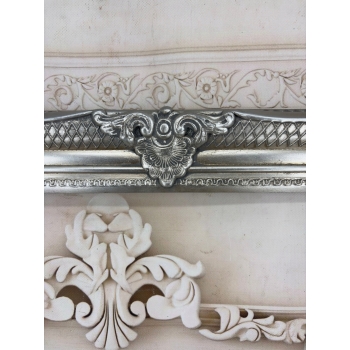 Srebrna Ramka Na Zdjęcia - Zdobiona Rama Do Obrazu - Dekoracja 75 x 65 cm