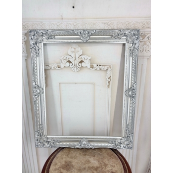 Srebrna Ramka Na Zdjęcia - Zdobiona Rama Do Obrazu - Dekoracja 75 x 65 cm