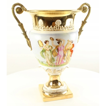 WAZA PUCHAR AMFORA URNA- PORCELANA ZŁOCONA 57CM