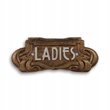 ŻELIWNY SZYLD ART NOUVEAU wc toalet LADIES KOBIETY